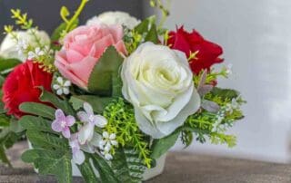 Colorful flowers in a vase of beautiful